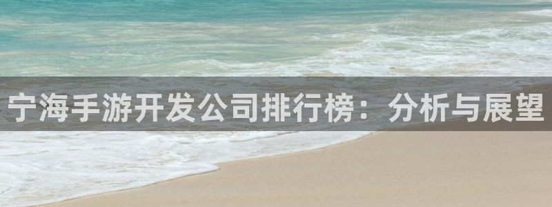 巅峰国际登录：宁海手游开发公司排行榜：分析与展望